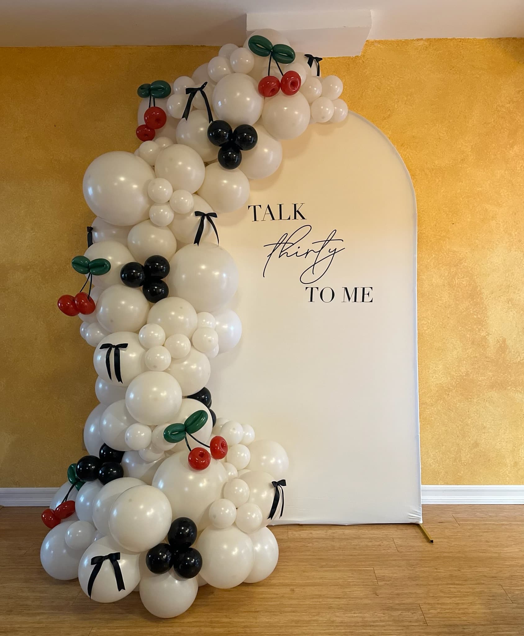 Baby shower balloon garland display